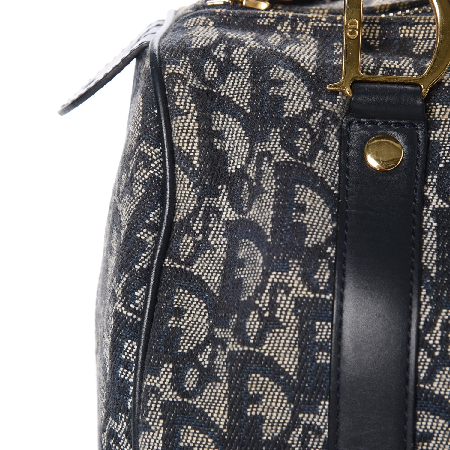 Christian Dior Denim Monogram Boston Navy 12 of 15