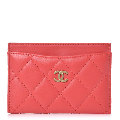 Chanel Lambskin Quilted Card Holder Red 1 of 13