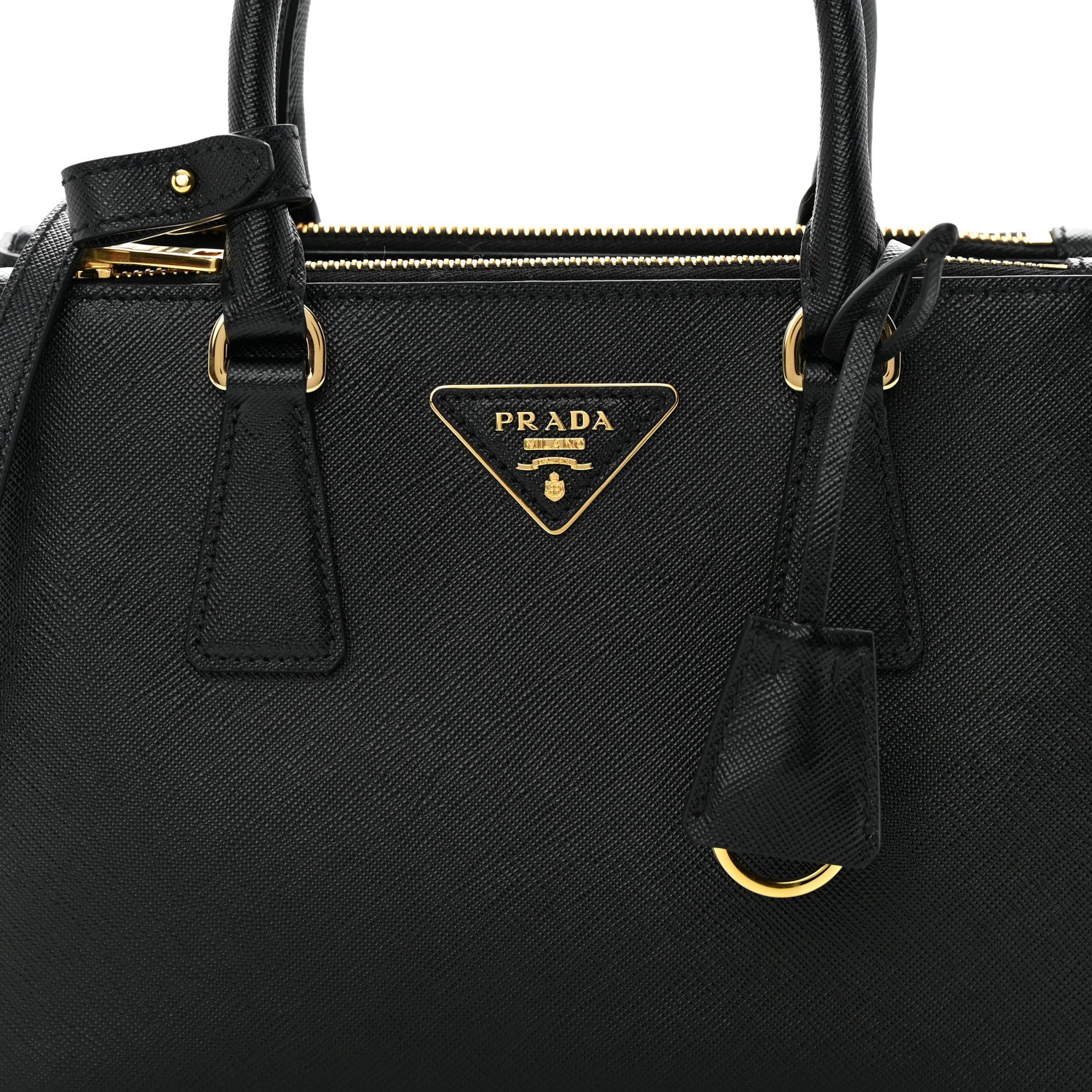 Prada Saffiano Small Galleria Double Zip Tote Black 10 of 16