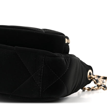 Chanel Velvet Effect Nylon Shiny Crumpled Calfskin Mini Quilted Chanel 25 Clutch With Chain Black 11 of 11