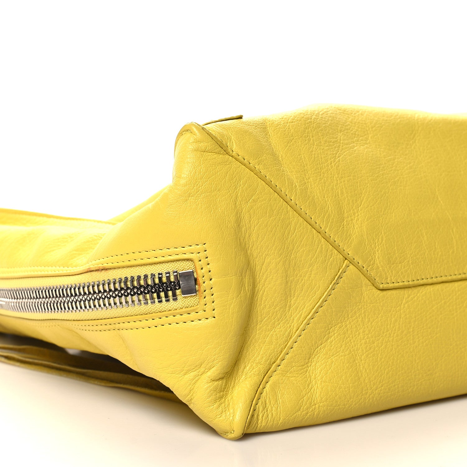 Balenciaga Supple Calfskin Papier A5 Zip Around Tote Jaune Soleil 10 of 12