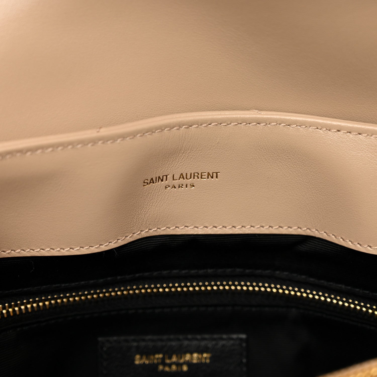 Saint Laurent Calfskin Y Quilted Monogram Medium Loulou Chain Satchel Dark Beige 8 of 10
