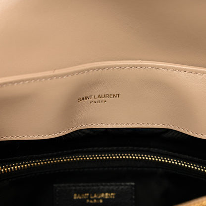 Saint Laurent Calfskin Y Quilted Monogram Medium Loulou Chain Satchel Dark Beige 8 of 10