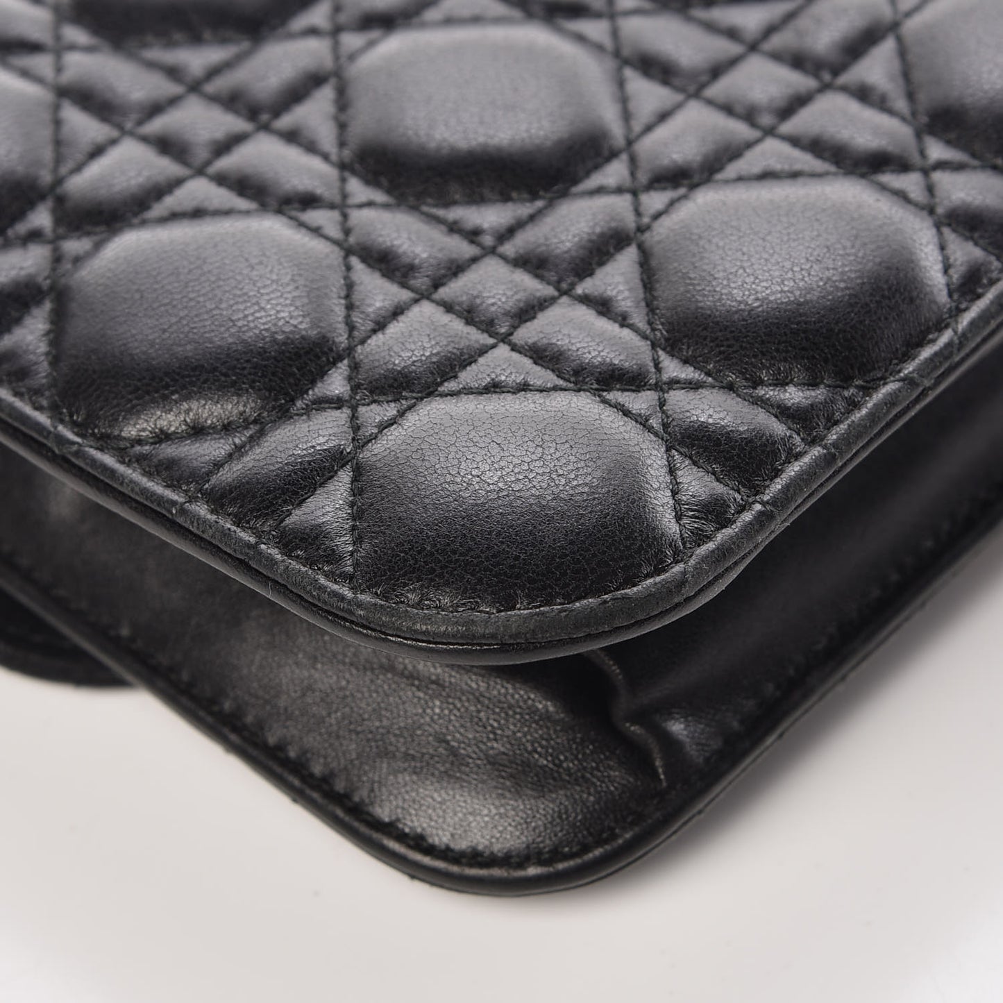 Lambskin Cannage Small Dioraddict Flap Bag Black