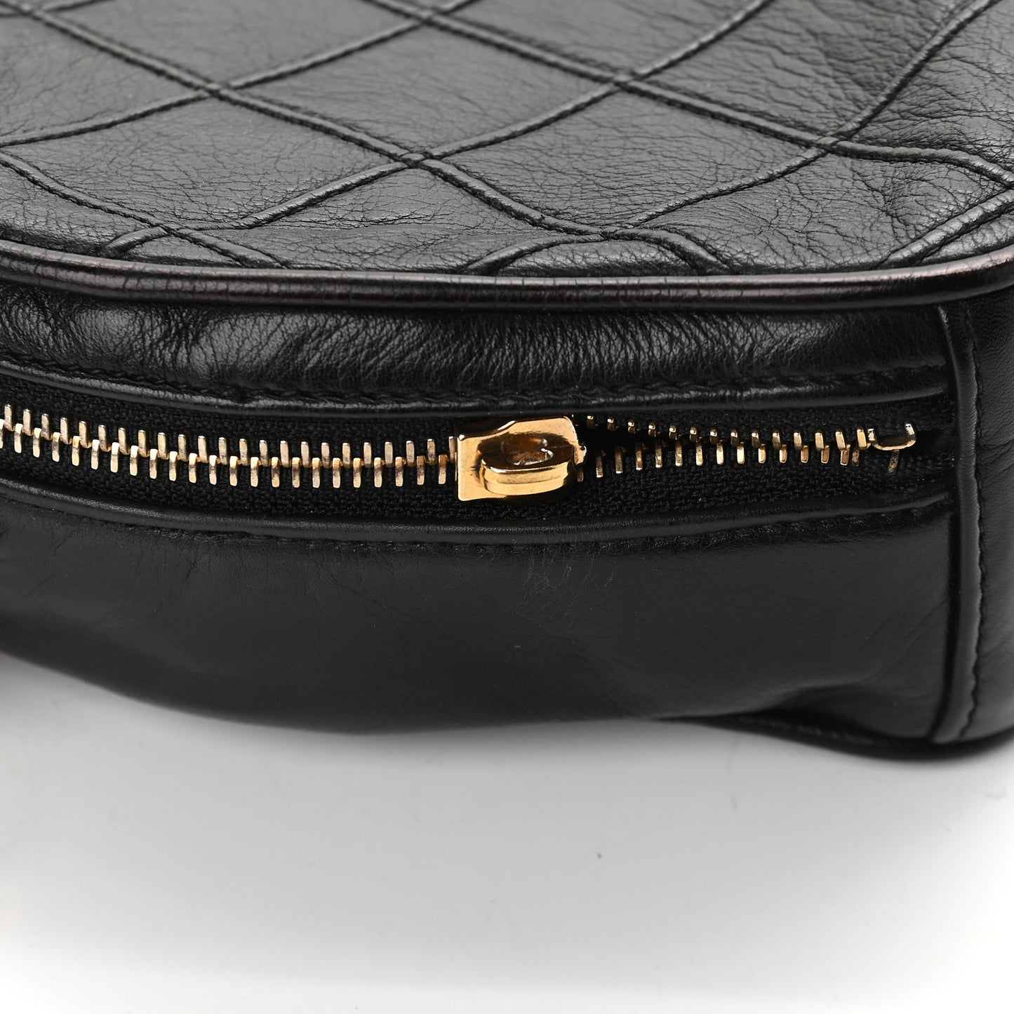 Lambskin Quilted Camera Case Black
