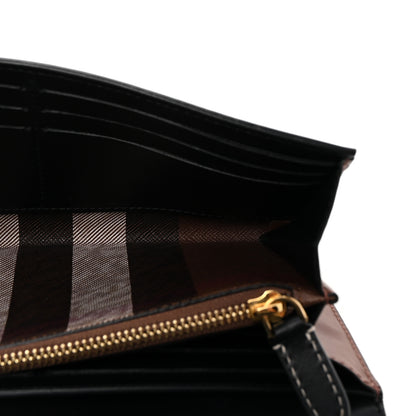 Burberry E-Canvas Check Continental Wallet Dark Birch Brown 5 of 6