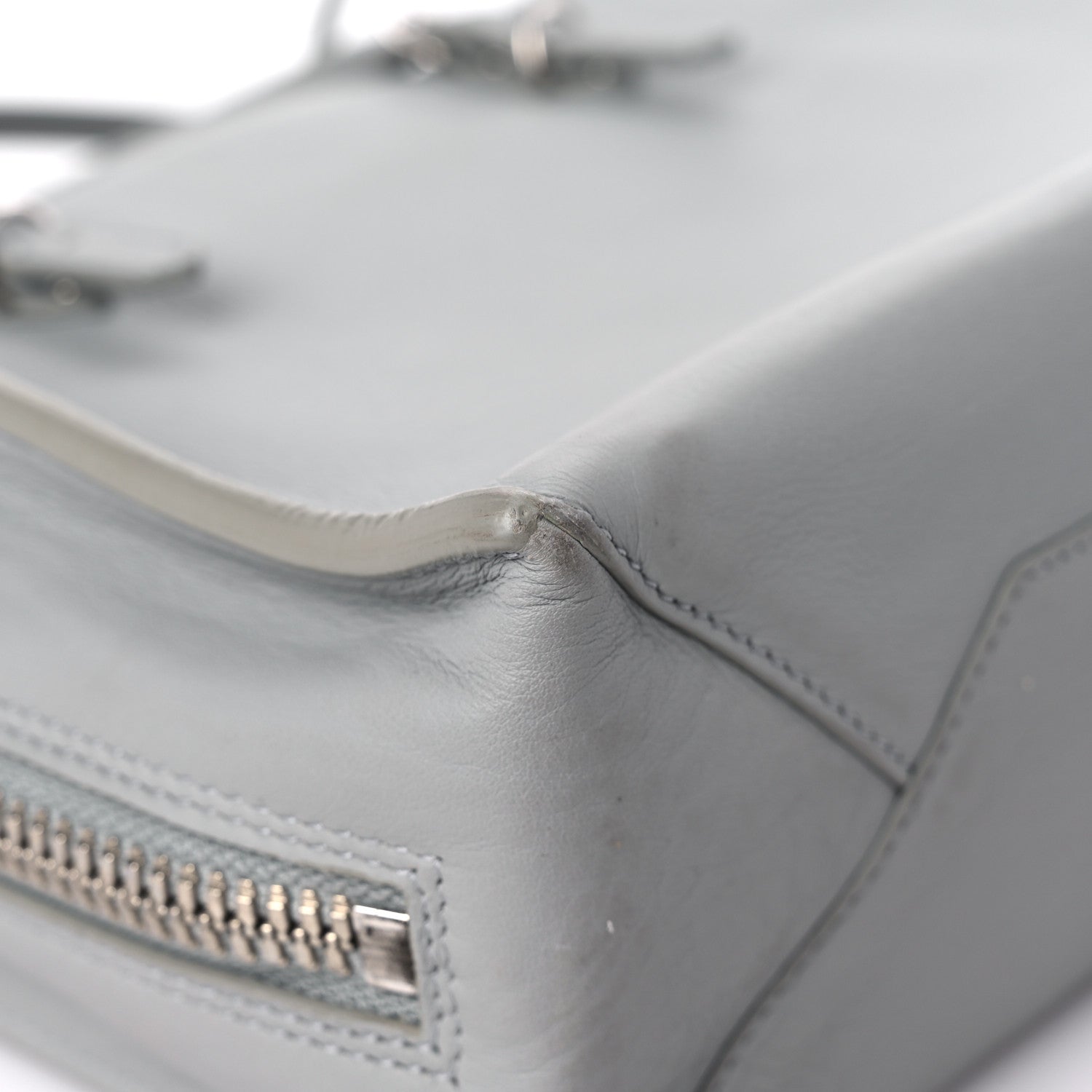 Balenciaga Calfskin Papier Mini A4 Zip Around Tote Gris Glace 9 of 12