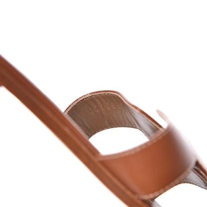 Hermes Box Calfskin Oran Sandals 40 Gold 8 of 9