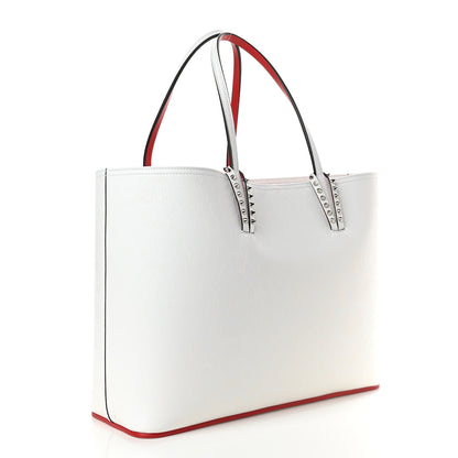 Christian Louboutin Calfskin Spikes East West Cabata Tote White 4 of 11