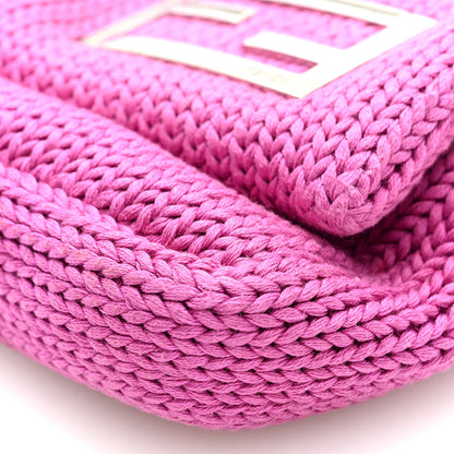 Fendi Wool Crochet Knit FF Pochette Pink 9 of 9