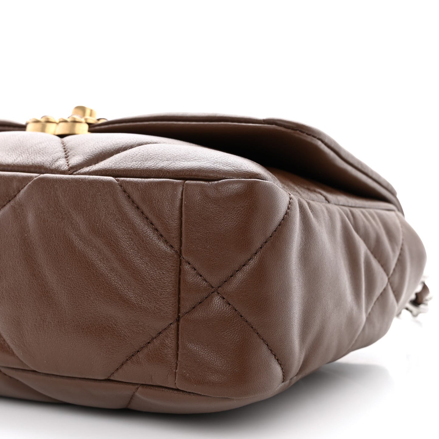 Lambskin Quilted Medium Chanel 19 Flap Dark Brown