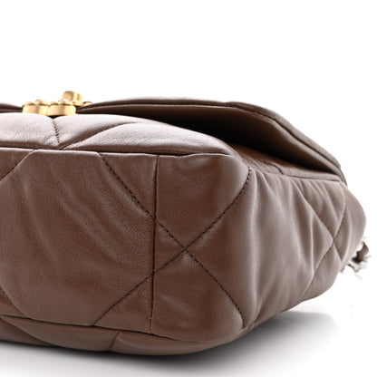 Chanel Lambskin Quilted Medium Chanel 19 Flap Dark Brown 10 of 11
