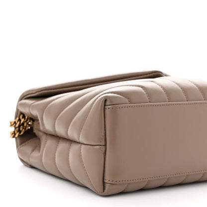 Saint Laurent Calfskin Y Quilted Monogram Small Loulou Chain Satchel Dark Beige 9 of 11