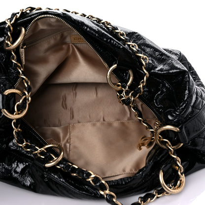Chanel Patent Quilted CC Tote Black 5 of 13
