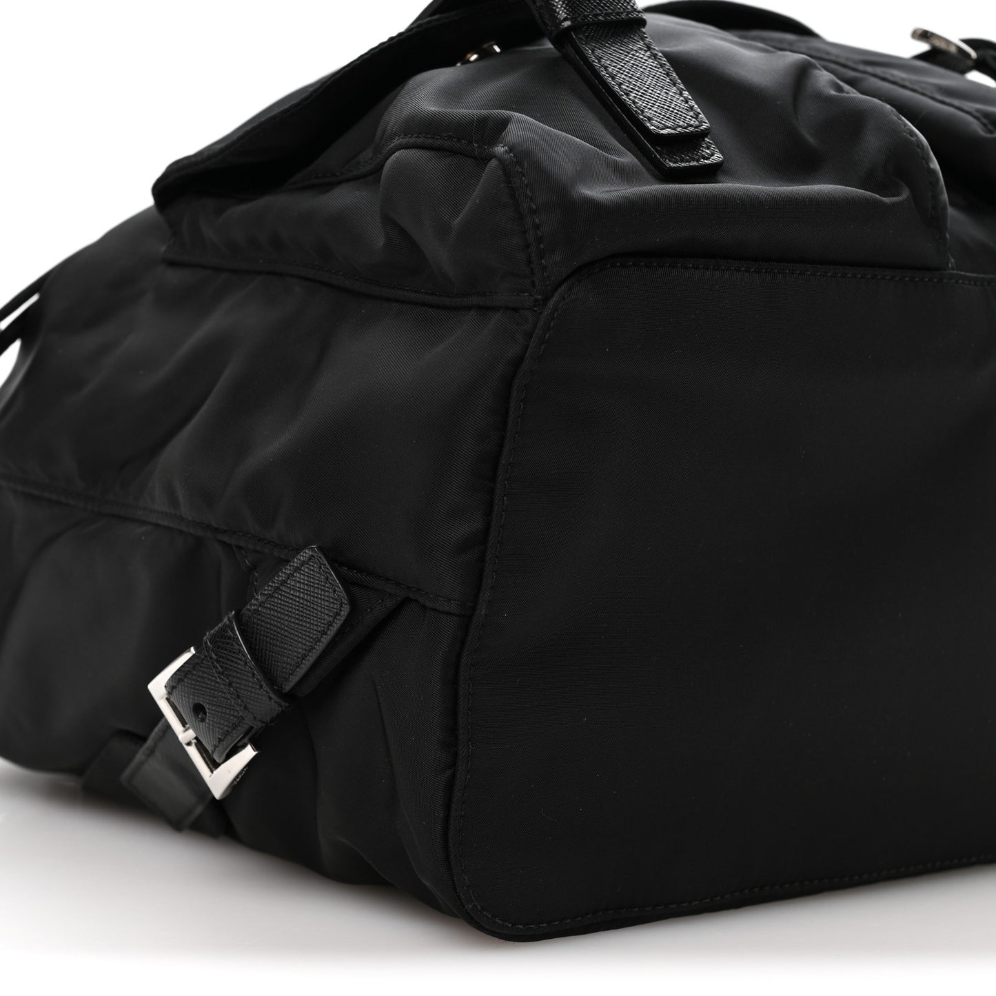 Re-Nylon Saffiano Medium Backpack Black
