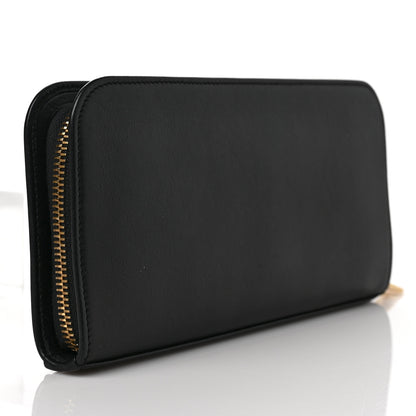 Saint Laurent Calfskin Classic Zip Around Continental Wallet Black 3 of 8