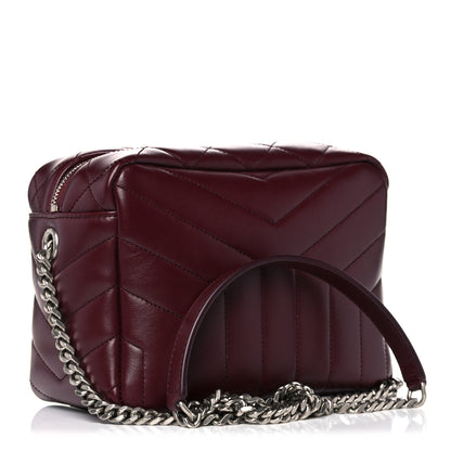 Saint Laurent Calfskin Y Quilted Monogram Small Loulou Bowling Bag Rouge Legion 3 of 9