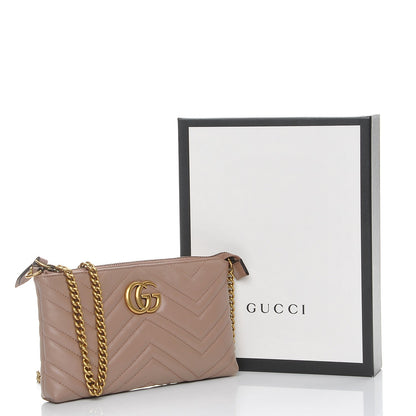 Gucci Calfskin Matelasse Mini GG Marmont Chain Bag Porcelain Rose 8 of 8