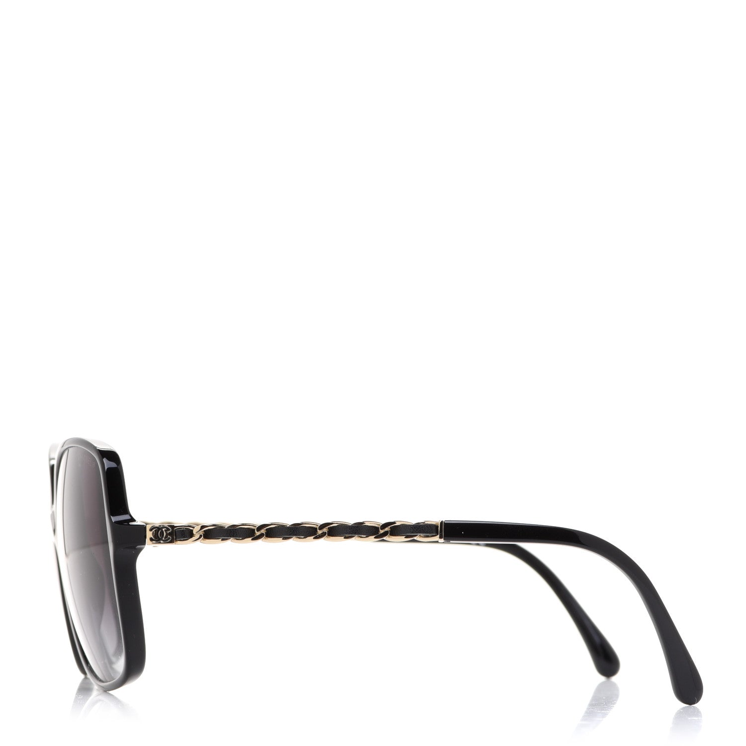 Chanel Lambskin Square Chain Sunglasses 5210-Q Black 3 of 6