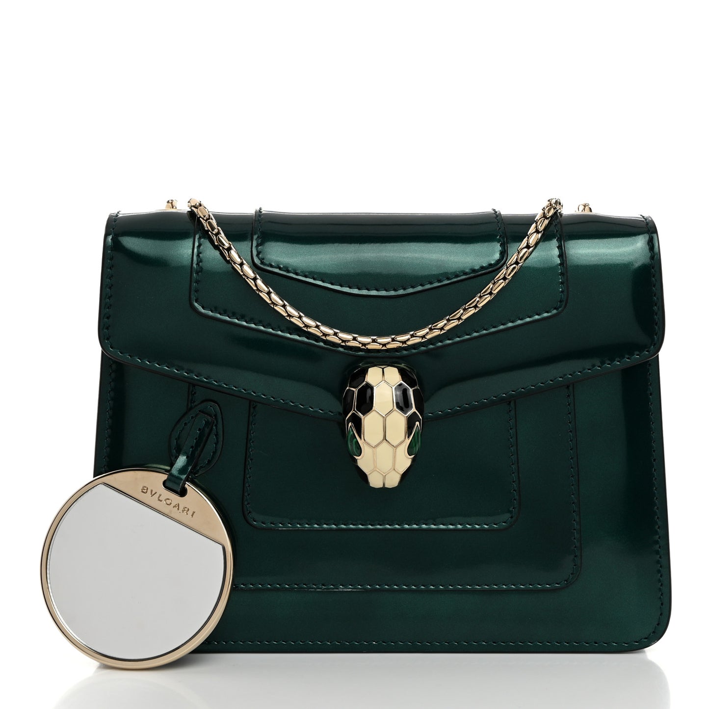 Patent Serpenti Forever Crossbody Emerald