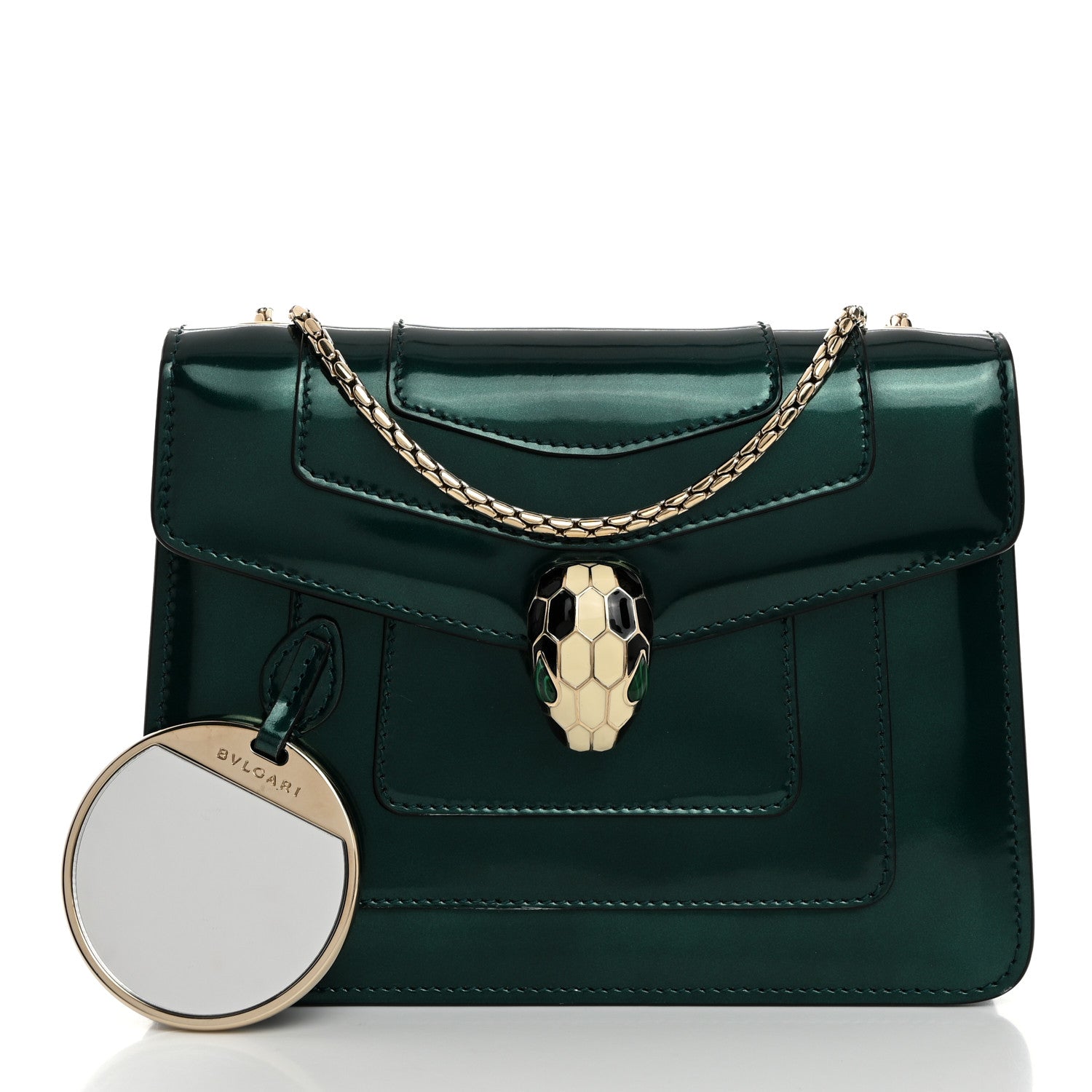 Bulgari Patent Serpenti Forever Crossbody Emerald 2 of 11