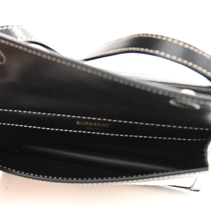 Burberry Smooth Calfskin Canvas Horseferry Print Mini Title Bag with Pocket Black 9 of 18