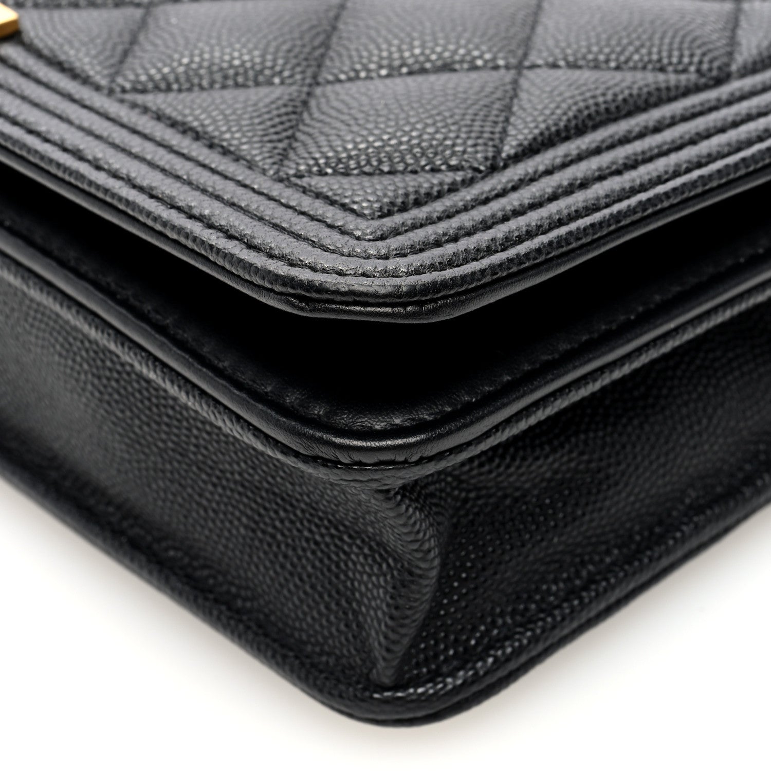 Chanel Caviar Quilted Boy Wallet On Chain WOC Black 10 of 10