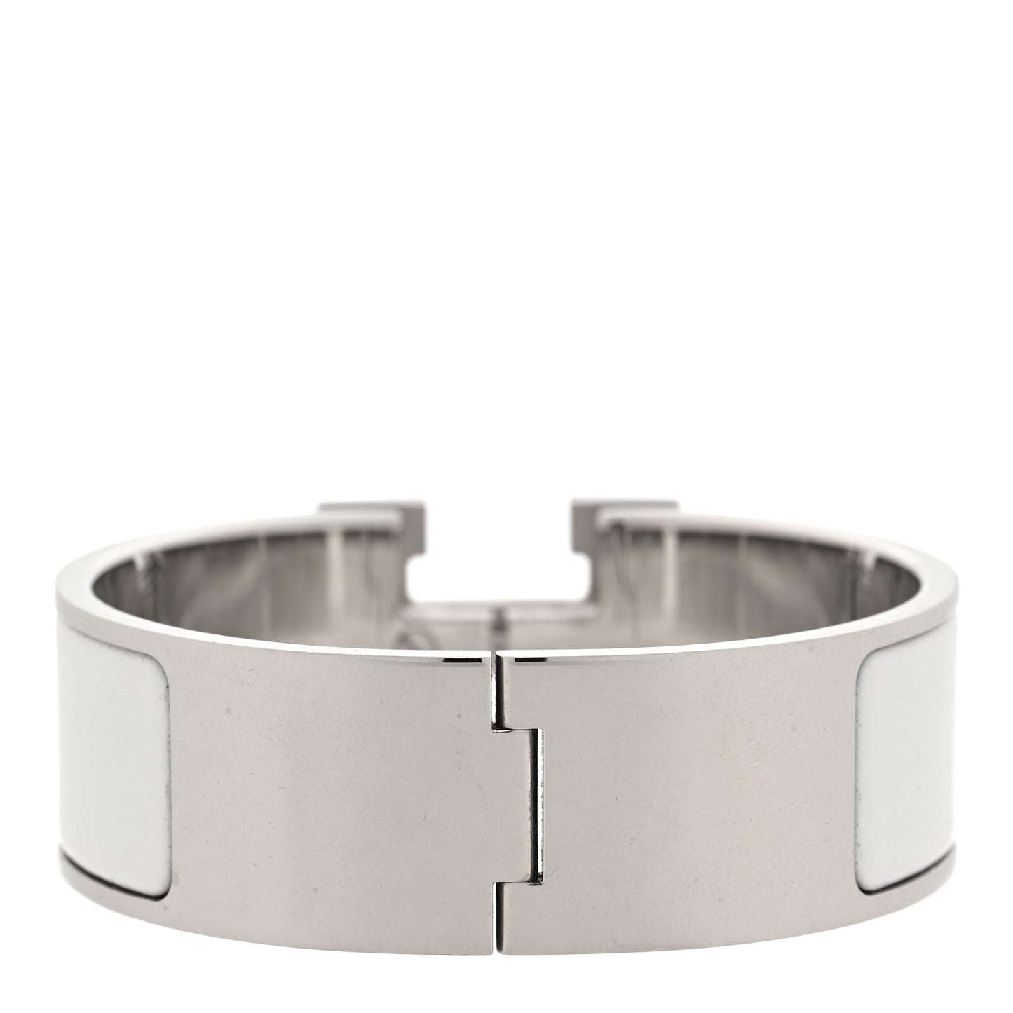 Enamel Wide Clic Clac H Bracelet PM White