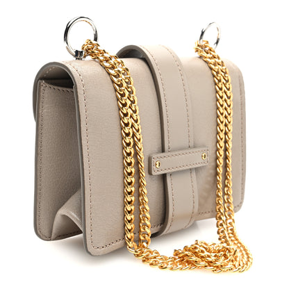 Chloe Shiny Goatskin Calfskin Mini Aby Chain Shoulder Bag Motty Grey 3 of 9