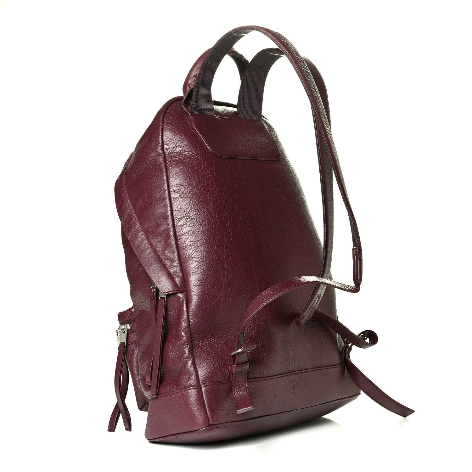 Balenciaga Agneau Classic Silver Hardware Backpack Rouge Lie De Vin 2 of 5