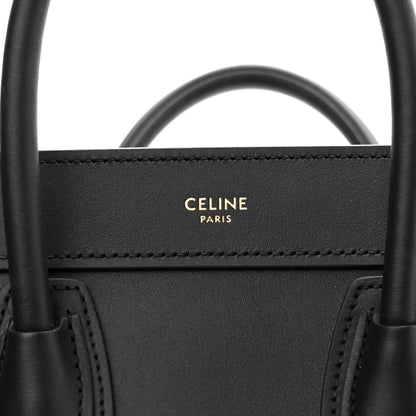 Celine Smooth Calfskin Nano Luggage Black 6 of 10