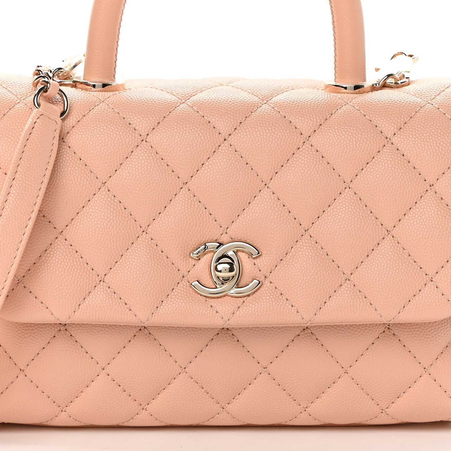 Caviar Quilted Mini Coco Handle Flap Light Pink