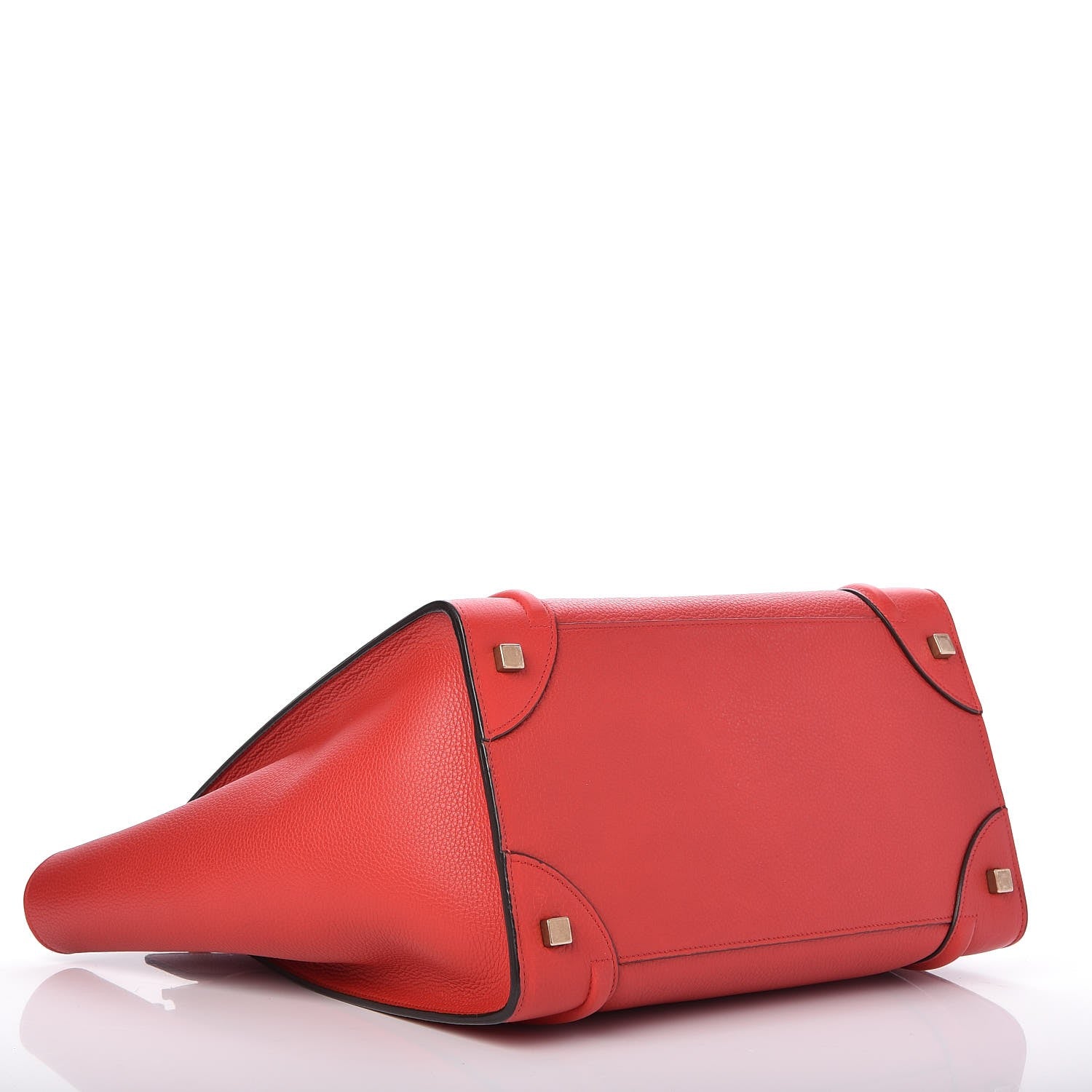 Celine Drummed Calfskin Mini Luggage Coquelicot 4 of 7