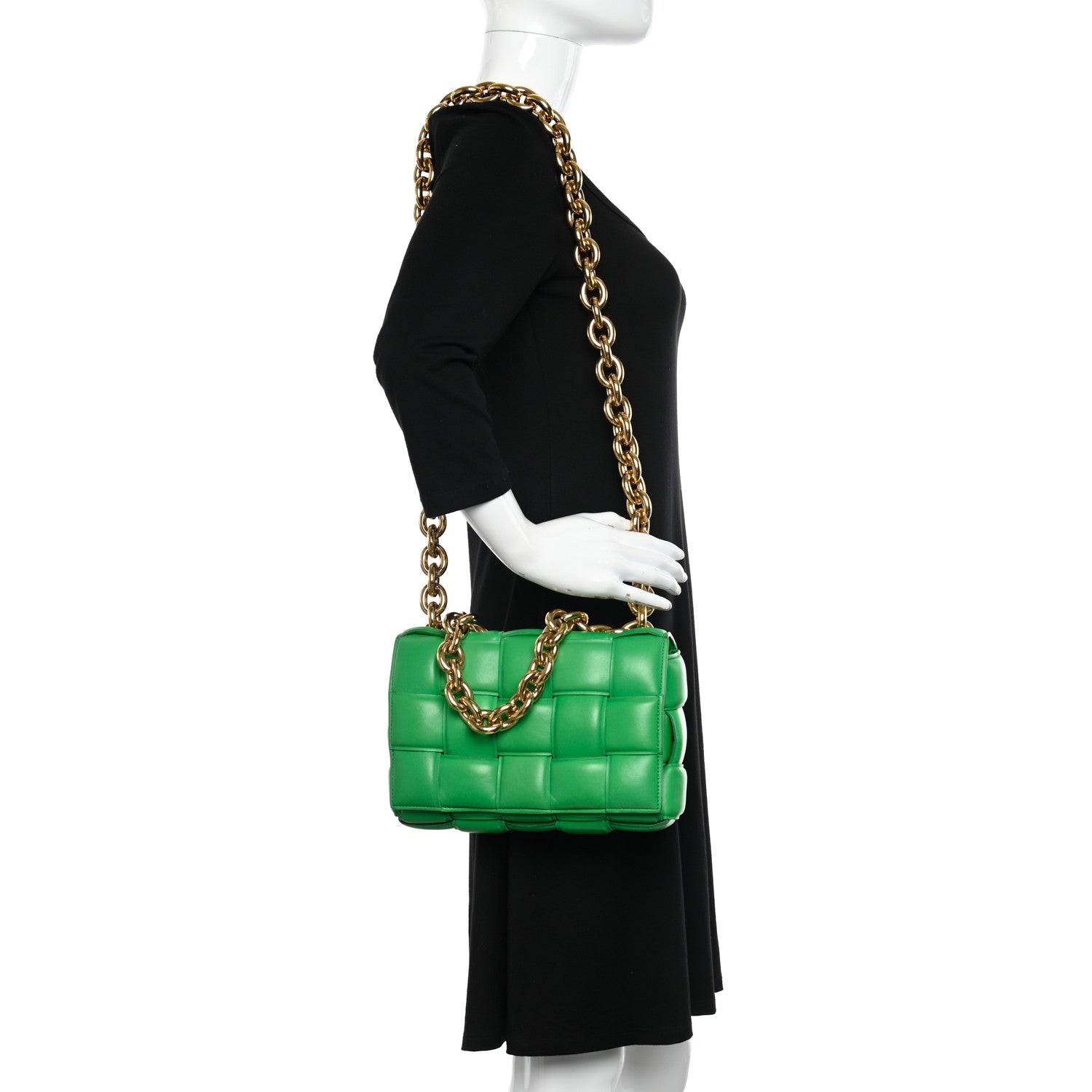 Bottega Veneta Lambskin Maxi Intreccio Padded Chain Cassette Crossbody Bag Parakeet 2 of 11