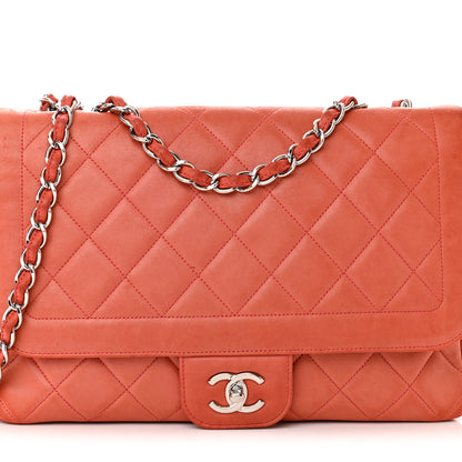 Chanel Lambskin Large Coco Rider Flap Coral 8 of 22