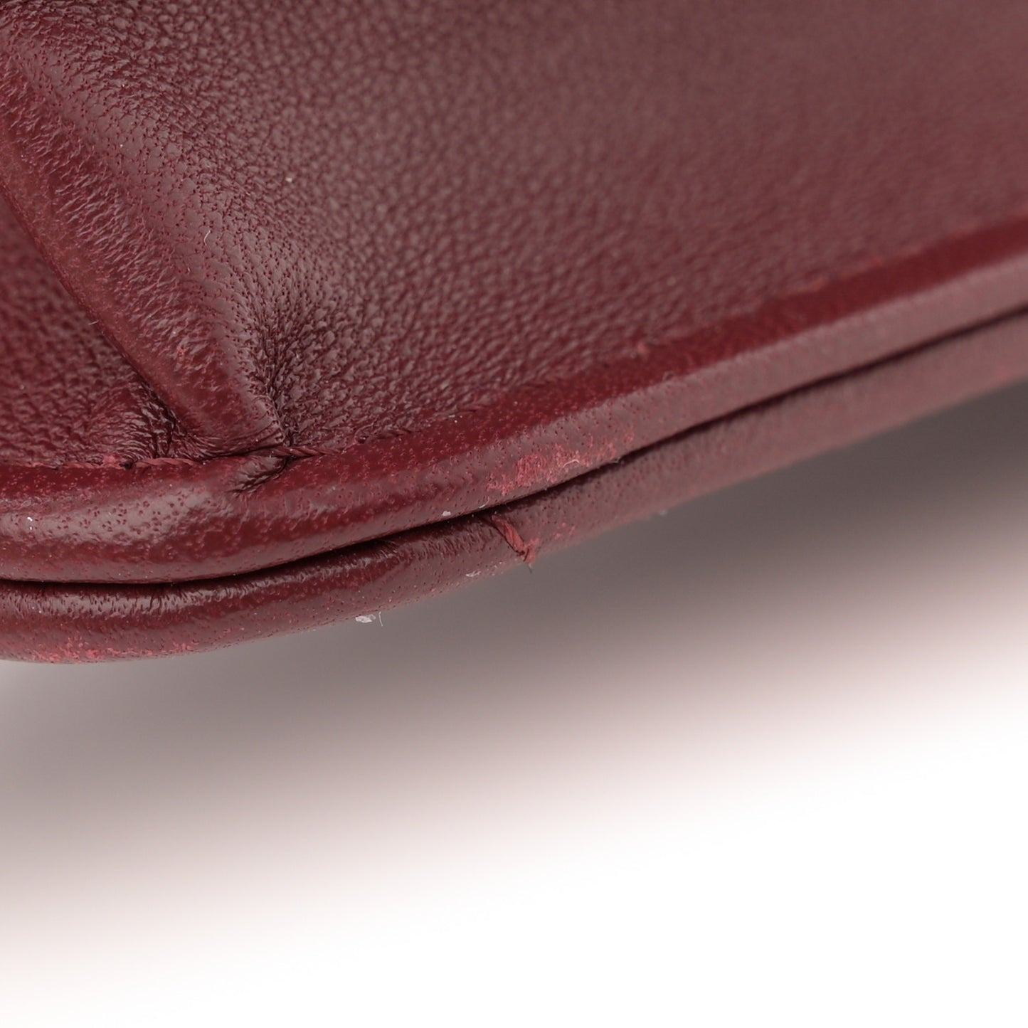 Lambskin Quilted Wallet On Chain WOC Red