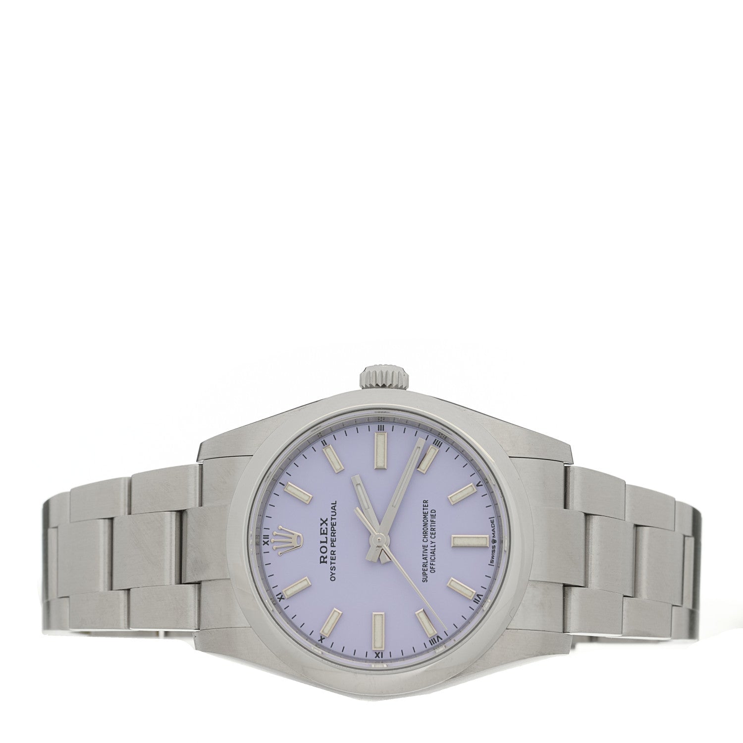 Rolex Stainless Steel 34mm Oyster Perpetual Watch Lavender 124200 2 of 5