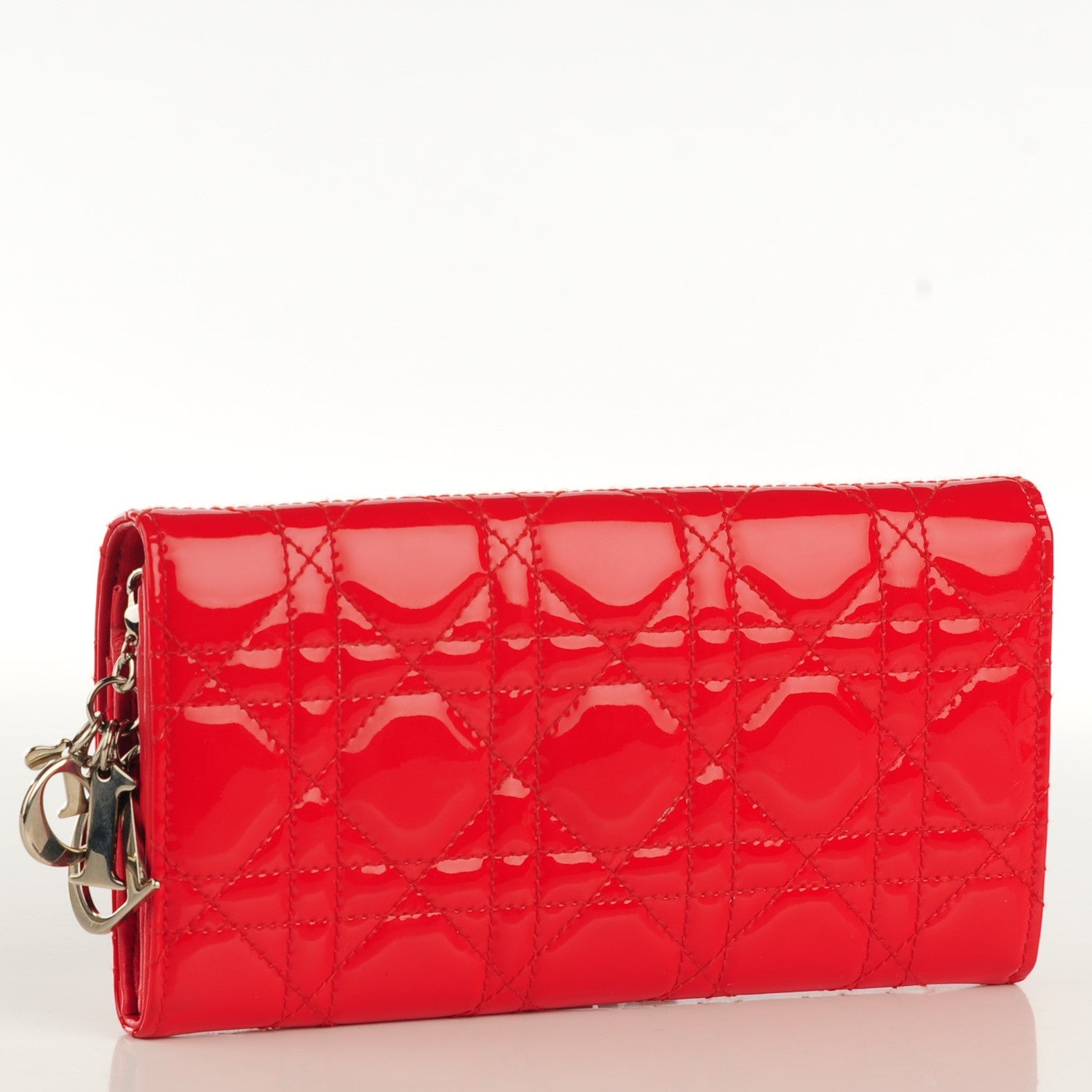 Christian Dior Patent Cannage Rendezvous Wallet Rouge 3 of 7