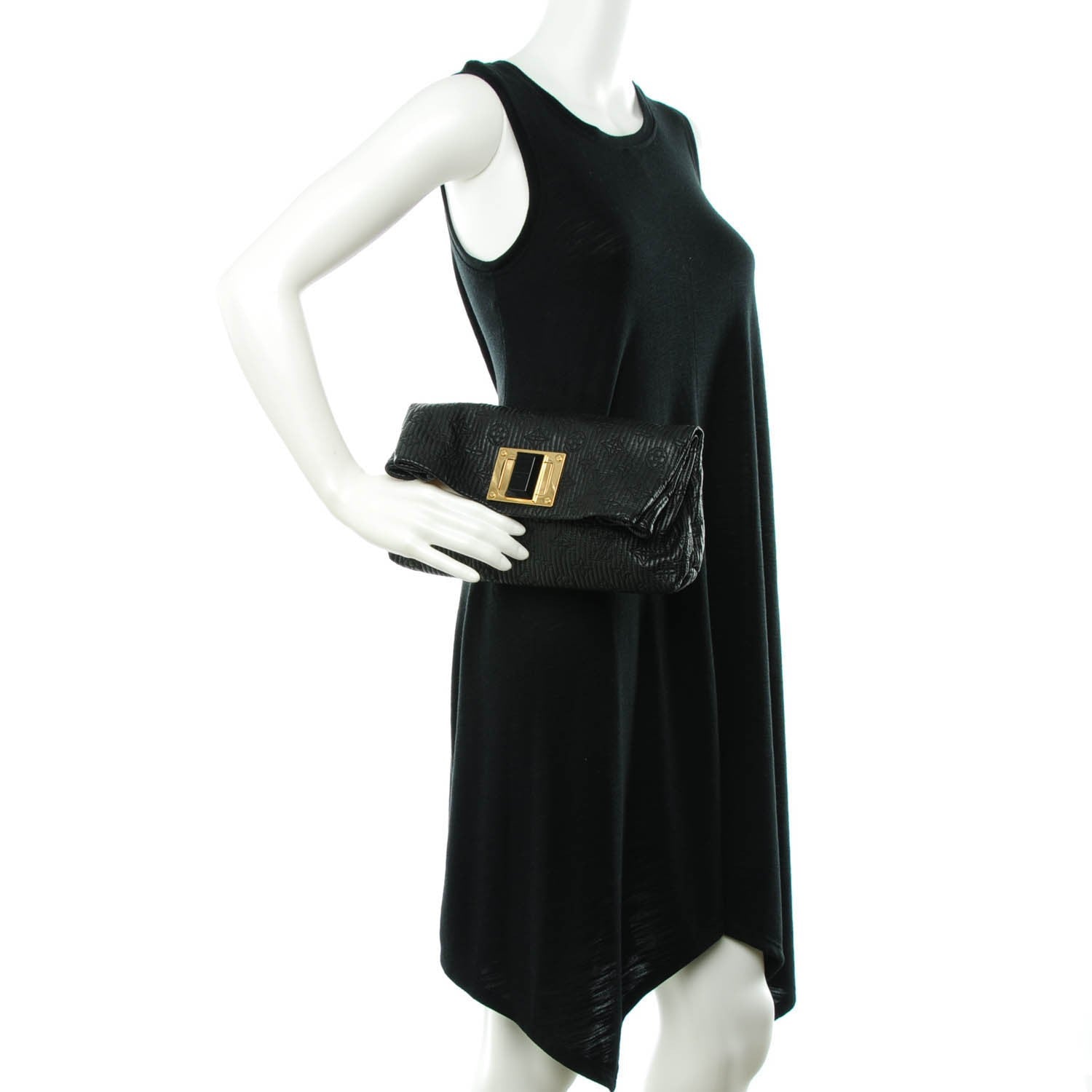 Louis Vuitton Calfskin Quilted Monogram Altair Clutch Black 4 of 7