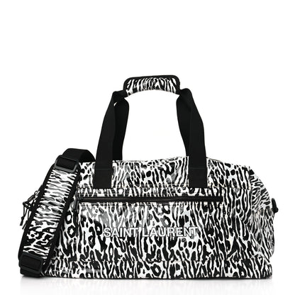 Saint Laurent Nylon Nuxx Leopard Ripstop Duffle Black White 1 of 9