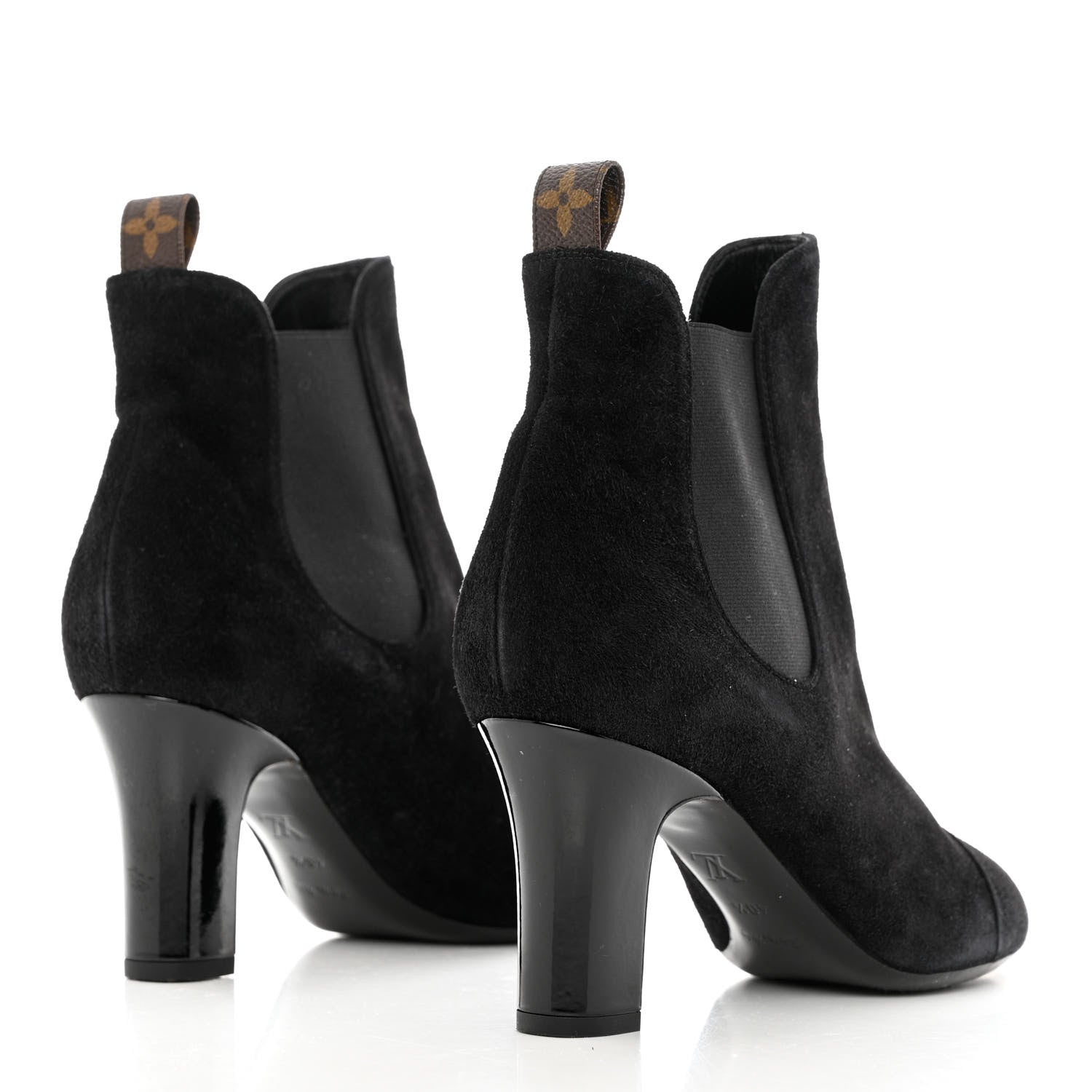 Louis Vuitton Suede Monogram Uniformes Cap Toe Chelsea 75mm Ankle Boots 40.5 Black 4 of 9