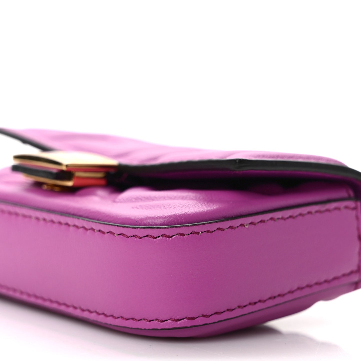 Nappa Matisse FF Embossed Nano Baguette Charm Bouganville