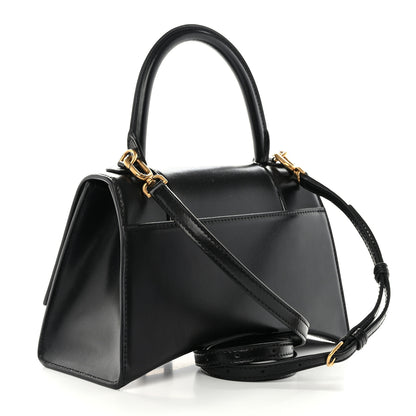 Balenciaga Shiny Box Calfskin Small Hourglass Top Handle Bag Black 3 of 9