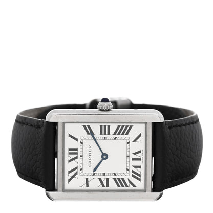 Cartier Stainless Steel Calfskin 27mm Tank Solo Quartz Watch 2 of 4
