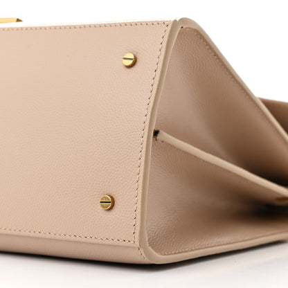 Saint Laurent Grain de Poudre Medium Classic Monogram Cassandra Top Handle Dark Beige 11 of 12
