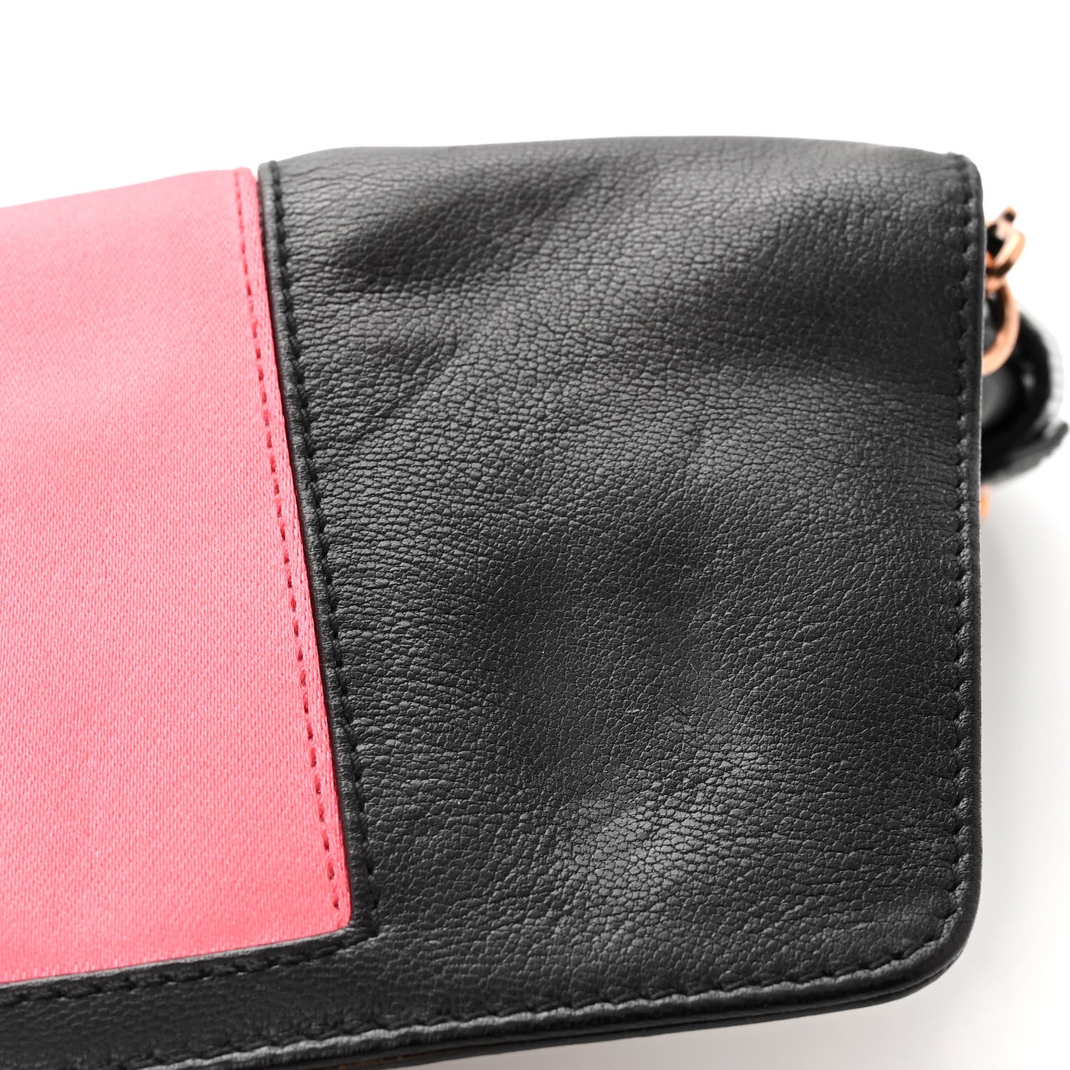 Gucci Calfskin Lizard Satin Studded Crystal Horsebit Clutch Pink Black 11 of 11