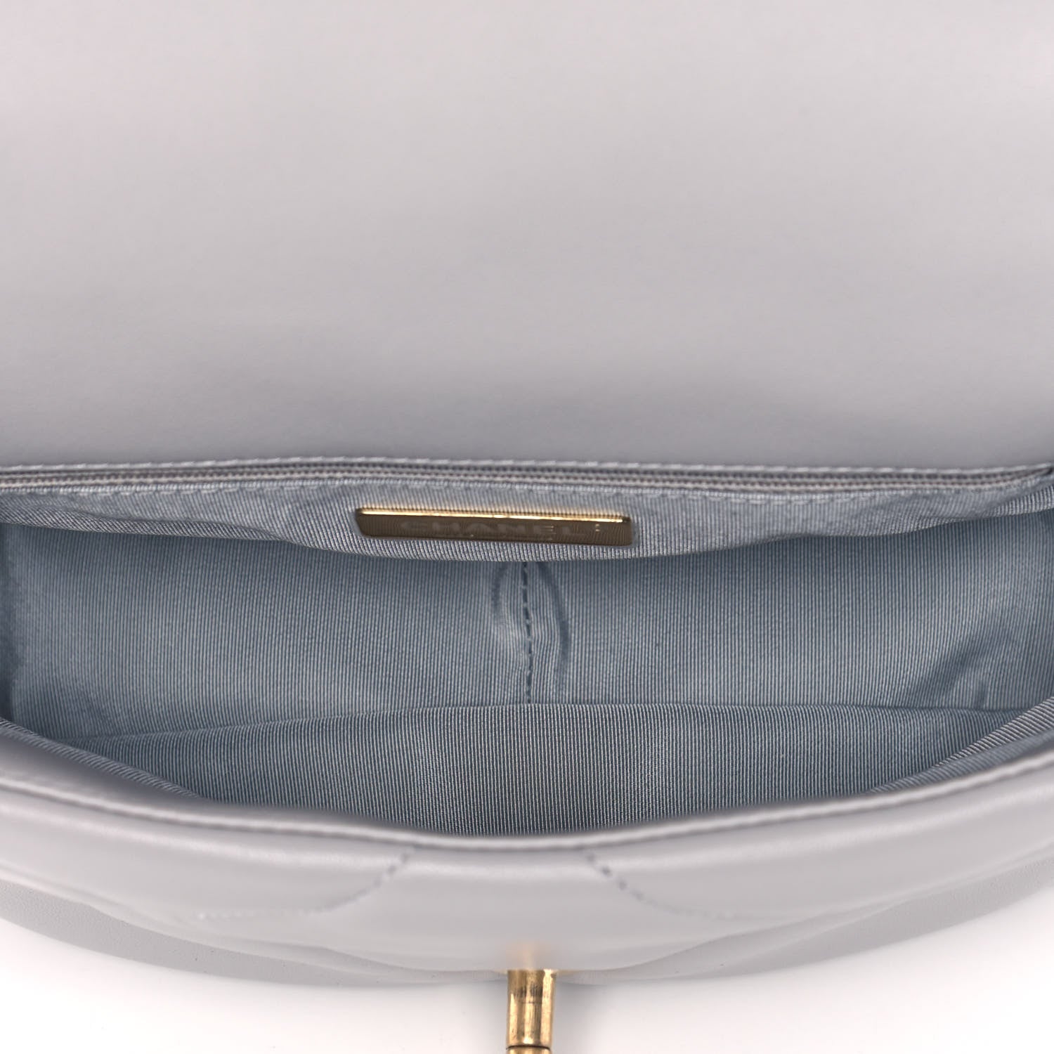 Chanel Lambskin Quilted Medium Chanel 19 Flap Grey 7 of 13