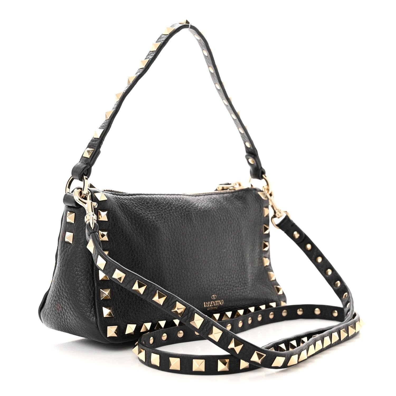 Valentino Garavani Grained Calfskin Small Rockstud All Over Crossbody Bag Black 3 of 10