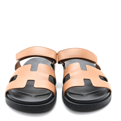 Hermes Calfskin Womens Chypre Sandals 39 Gold 3 of 10