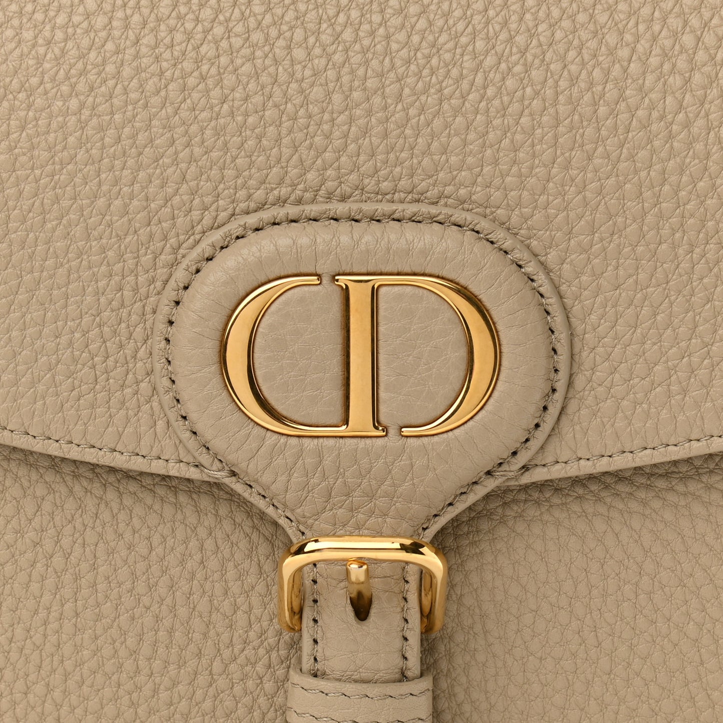 Grained Calfskin Medium Bobby Flap Beige